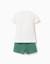 T-shirt en coton avec imprimé poisson + short Vert foncé 2 - vertbaudet enfant 