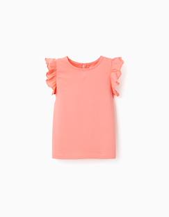 T-shirt avec manches à volants et col rond  - vertbaudet enfant