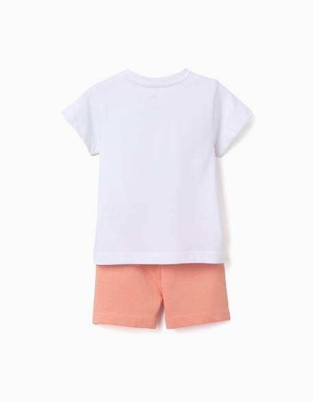 Pyjama en coton à manches courtes et imprimé alligator Blanc 2 - vertbaudet enfant 