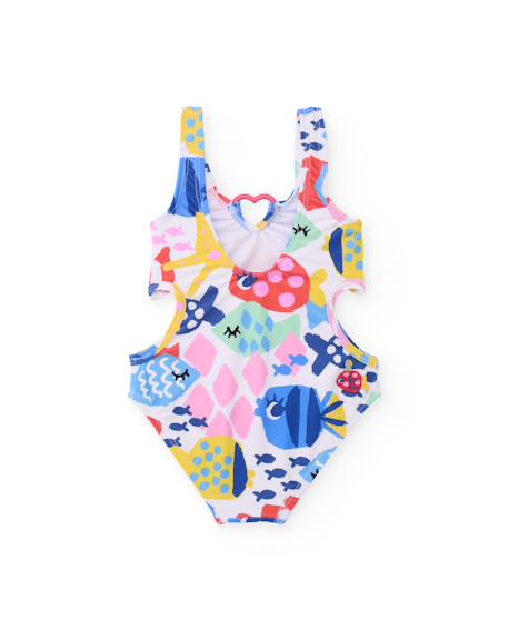 Maillot de bain en maille pour fille avec ouvertures sur les côtés Multicolore 2 - vertbaudet enfant 