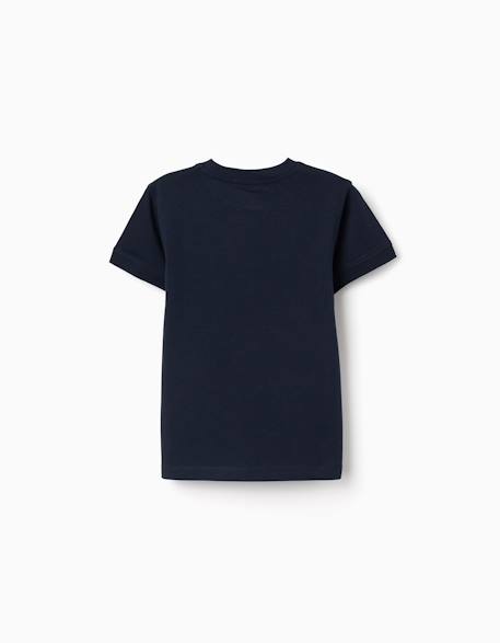 T-shirt en coton avec imprimé botanic Blanc+Bleu foncé 6 - vertbaudet enfant 