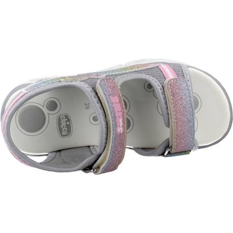Sandale enfant synthétique clelia Gris+Rose 6 - vertbaudet enfant 