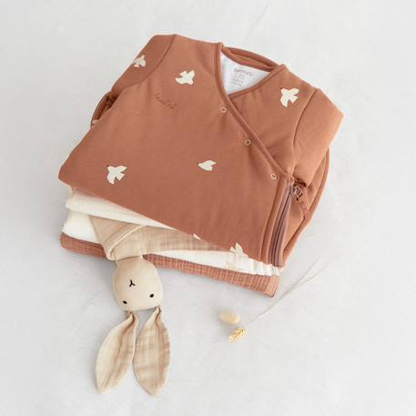 Gigoteuse avec moufles hiver  - tog 2.5 cocon moelleux Piuma ecru+Piuma moka 10 - vertbaudet enfant 