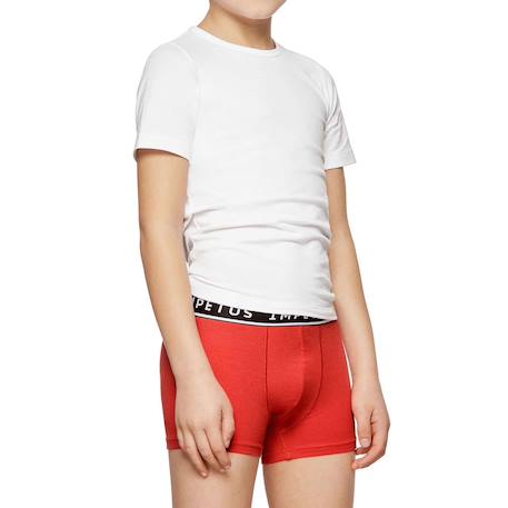 Lot de 2 boxers garçon coton confortable respirant Blanc / marine+Gris / marine+Rouge / gris 14 - vertbaudet enfant 