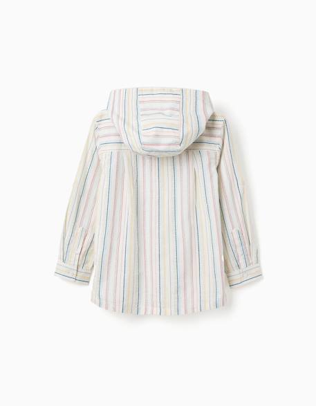Chemise en coton à manches longues et rayures b&s Blanc 2 - vertbaudet enfant 