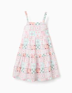 -Robe à bretelles en coton avec motif mosaïque