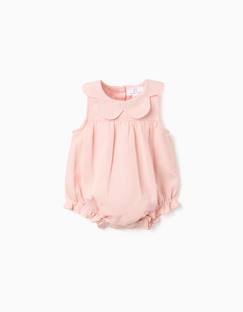 Barboteuse en coton et lin avec volants b&s  - vertbaudet enfant