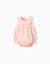 Barboteuse en coton et lin avec volants b&s Rose clair 1 - vertbaudet enfant 