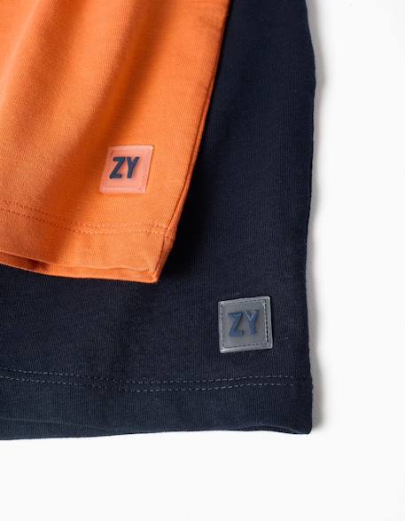 Pack de 2 shorts en coton avec cordon de serrage Orange sombre 4 - vertbaudet enfant 