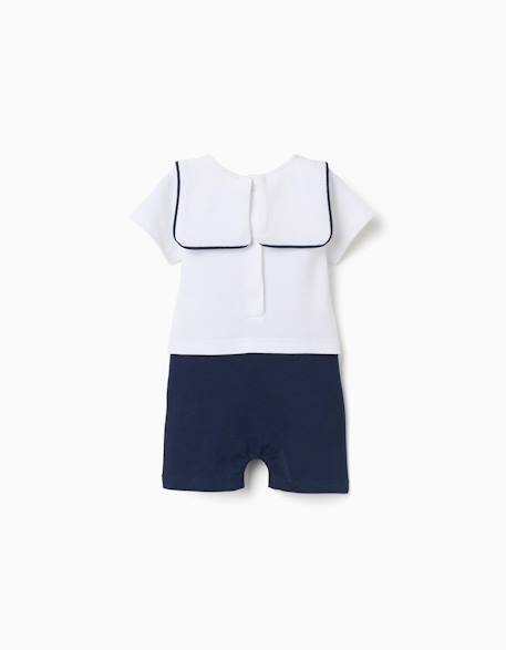 Combishort en coton piqué avec mickey Bleu foncé 2 - vertbaudet enfant 