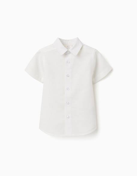 Bébé-Chemise à manches courtes en lin et coton