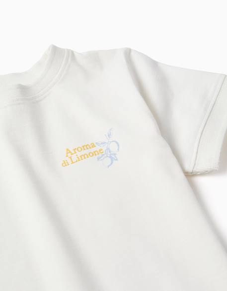 T-shirt en coton avec imprimé aroma di limone Blanc 3 - vertbaudet enfant 