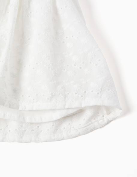 Robe à bretelles en coton avec broderie anglaise Blanc 4 - vertbaudet enfant 