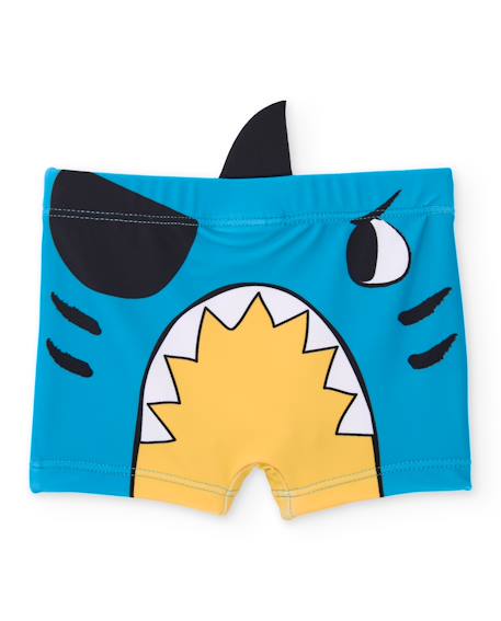 Maillot de bain pour garçon en maille avec détail en relief Bleu 2 - vertbaudet enfant 