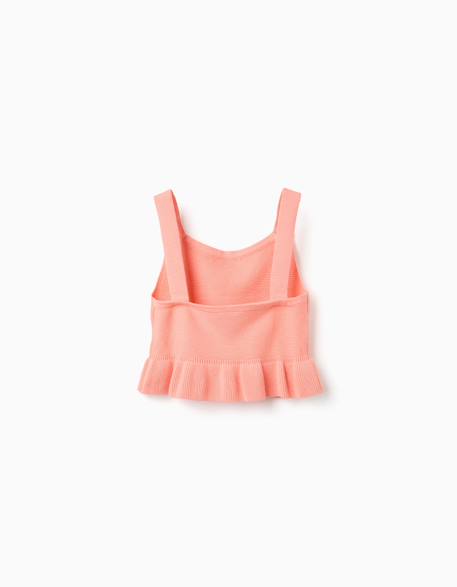 Débardeur en maille avec volants Corail clair 2 - vertbaudet enfant 