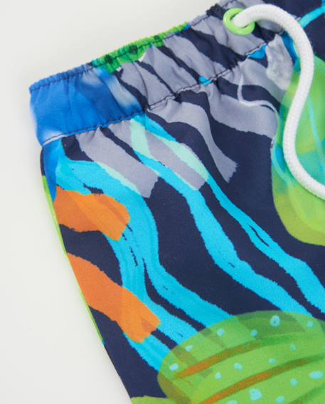 Short de bain garçon en tissu chaîne et trame à séchage rapide Bleu 3 - vertbaudet enfant 
