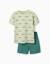 Pyjama en coton à manches courtes et motif alligator Vert clair 1 - vertbaudet enfant 