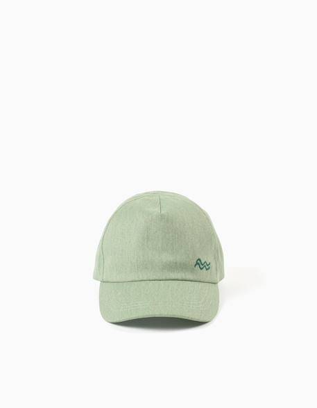Casquette en sergé de coton avec vagues brodées Vert clair 1 - vertbaudet enfant 