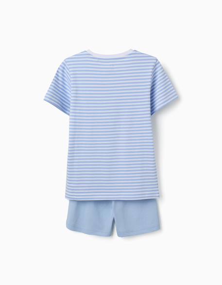 Pyjama en coton avec imprimé crocodile qui brille dans le noir Bleu clair 2 - vertbaudet enfant 