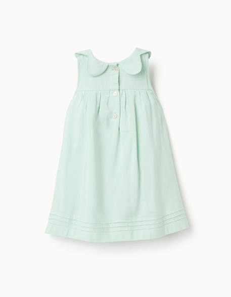 Robe sans manches en coton et lin Vert clair 2 - vertbaudet enfant 