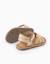 Sandales en cuir avec brides tressées et maintien du talon Beige clair 3 - vertbaudet enfant 