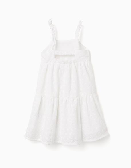 Robe à bretelles en coton avec broderie anglaise Blanc 2 - vertbaudet enfant 