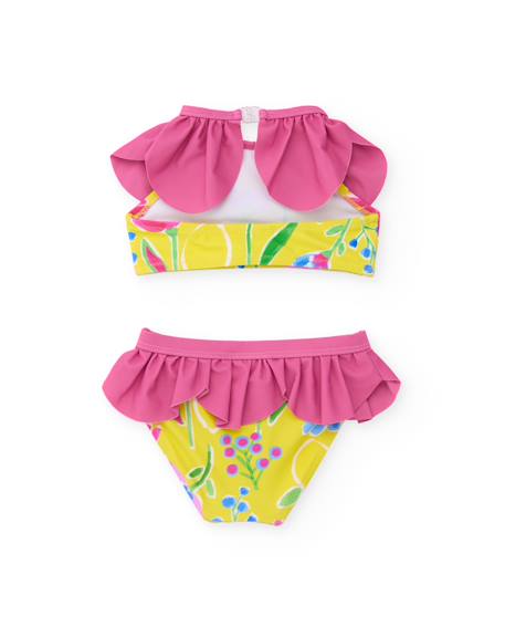 Bikini fille en maille avec volants Jaune 2 - vertbaudet enfant 