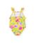 Maillot de bain fille en maille avec volants aux bretelles Jaune 2 - vertbaudet enfant 