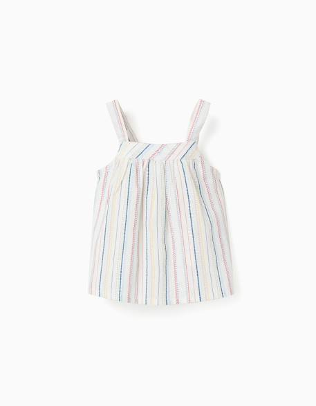 Bébé-Blouse sans manches en coton à rayures ethniques b&s
