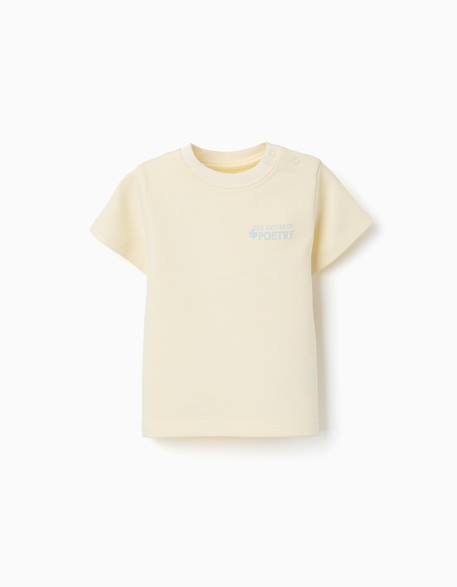 T-shirt en coton côtelé avec imprimé poetry Jaune 1 - vertbaudet enfant 