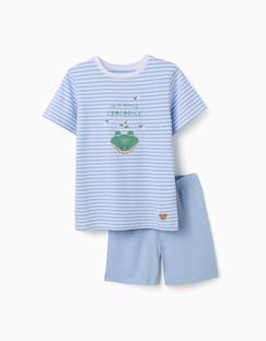 -Pyjama en coton avec imprimé crocodile qui brille dans le noir