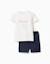T-shirt en coton avec imprimé + short Bleu 1 - vertbaudet enfant 