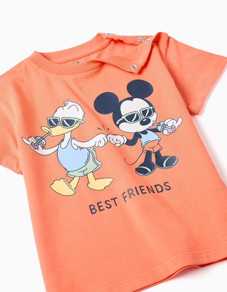 T-shirt en coton avec imprimé mickey & donald Orange sombre 3 - vertbaudet enfant 