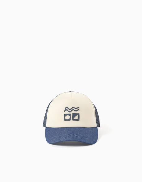 Garçon-Casquette avec imprimé en relief et maille