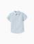 Chemise à manches courtes en lin et coton Blanc+Bleu clair 4 - vertbaudet enfant 