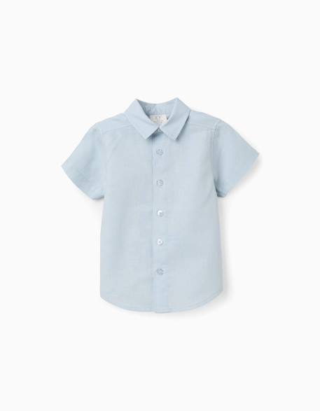 Bébé-Chemise à manches courtes en lin et coton