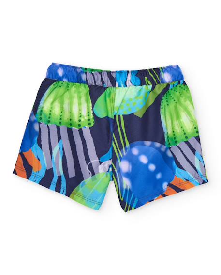 Short de bain garçon en tissu chaîne et trame à séchage rapide Bleu 2 - vertbaudet enfant 