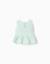 Blouse sans manches en coton et lin avec volants Vert clair 2 - vertbaudet enfant 