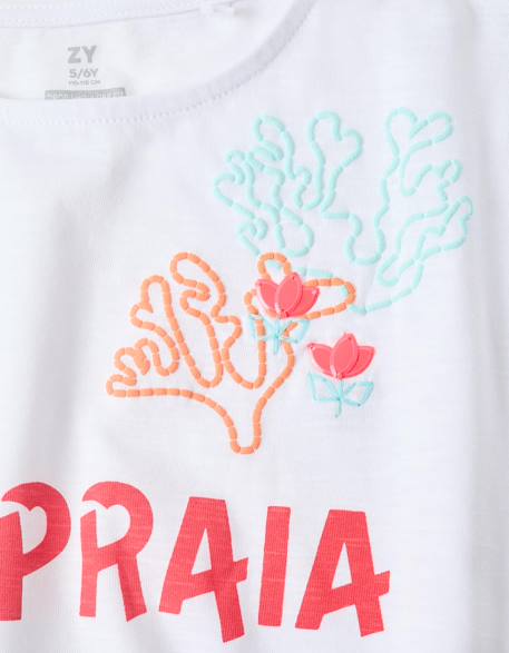 T-shirt court en coton avec imprimé plage Blanc 4 - vertbaudet enfant 