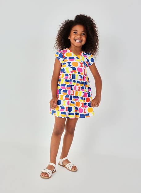 Robe en maille imprimée Multicolore 2 - vertbaudet enfant 