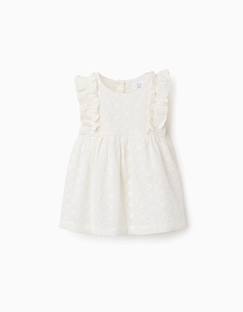 Bébé-Chemise, blouse-Blouse en coton avec broderie anglaise et volants