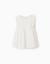 Blouse en coton avec broderie anglaise et volants Blanc 1 - vertbaudet enfant 