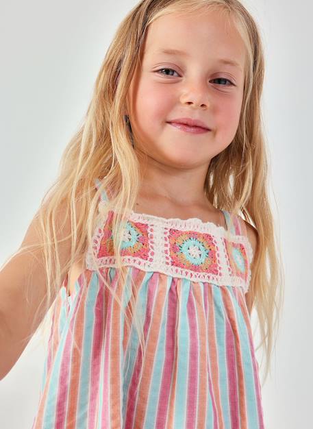 Robe en popeline à rayures Multicolore 2 - vertbaudet enfant 