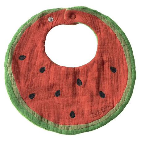 Bavoir wally la pastèque Rouge 1 - vertbaudet enfant 