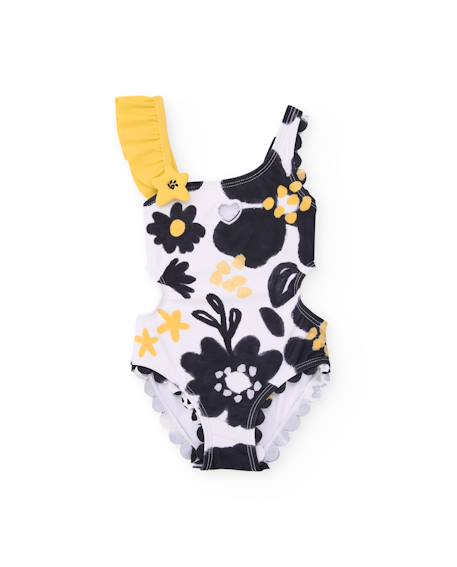 Fille-Maillot de bain-Maillot une pièce-Maillot de bain en maille pour fille avec design asymétrique