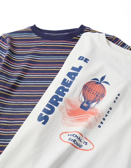 Lot de 2 t-shirts et 1 short en coton Bleu foncé 3 - vertbaudet enfant 