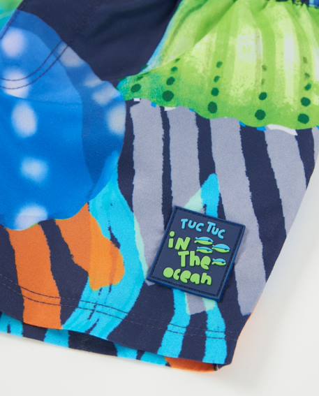 Short de bain garçon en tissu chaîne et trame à séchage rapide Bleu 4 - vertbaudet enfant 