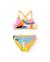 Bikini pour fille en maille avec motif abstrait Jaune 2 - vertbaudet enfant 