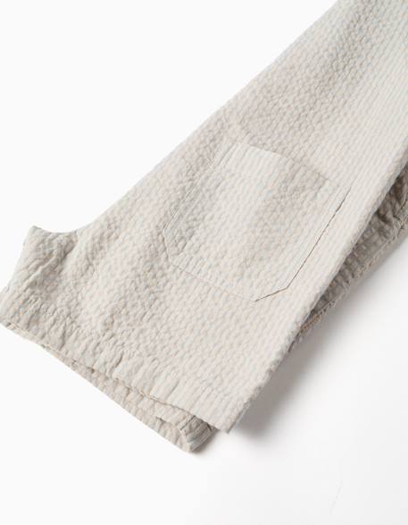 Salopette en coton à rayures Beige clair 4 - vertbaudet enfant 
