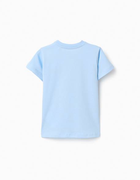 Lot de 2 t-shirts en coton avec imprimés d'été Bleu clair+Orange sombre 2 - vertbaudet enfant 